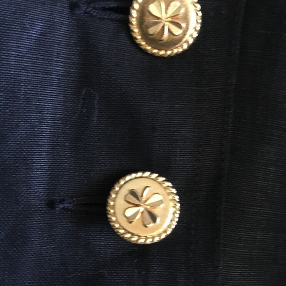 Genuine Vintage CHANEL Black Linen Gold Buttons Skirt 36 FR - Picture 4 of 5